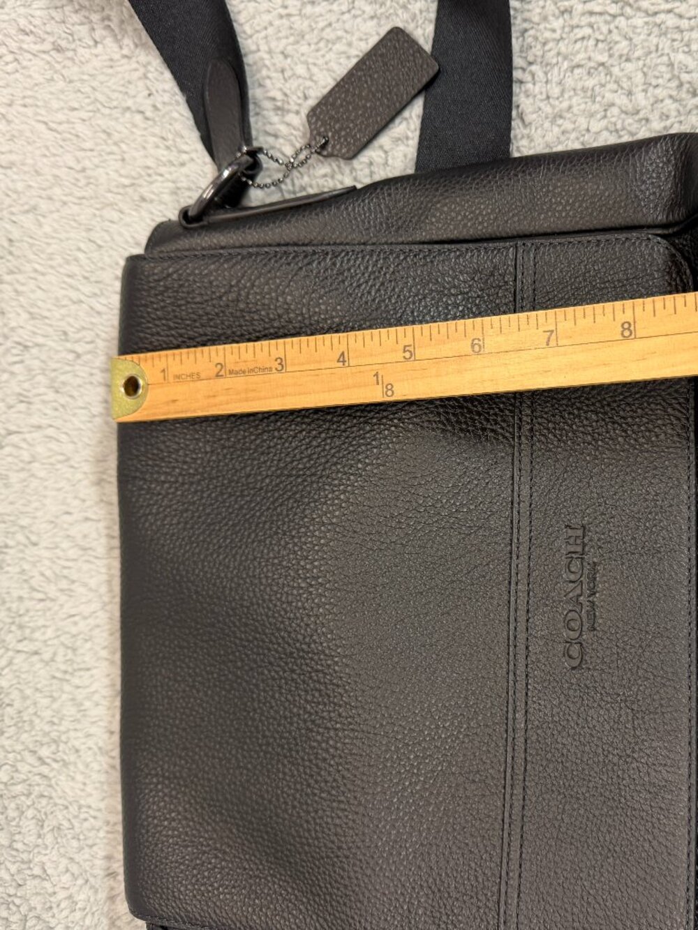 COACH Houston Leather Messenger Bag Black - Picture 13 of 15